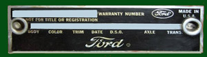 1966 mustang data plate