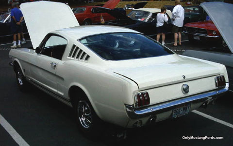 white 1966 fastback mustang