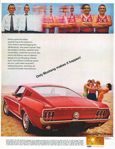 1968 Ford Mustang Print Ad