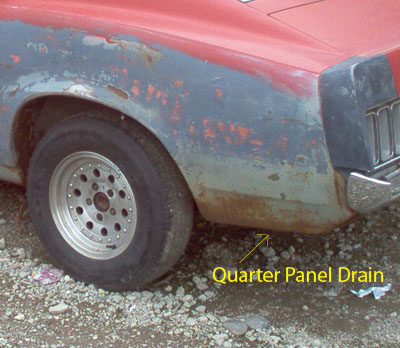 Quarter Panel Drain Plug Location