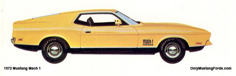 yellow 1972 ford mustang mach 1