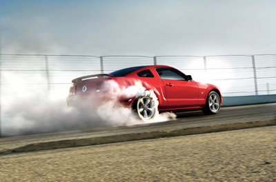 2009 Ford Mustang burnout