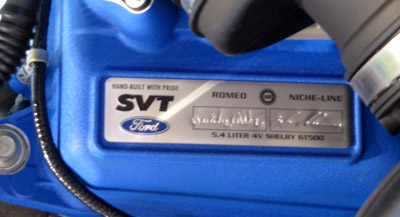 2011 shelby hand built plaque