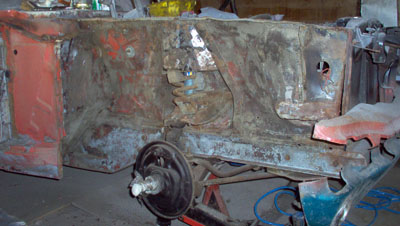 1965 mustang restoration  inner fender