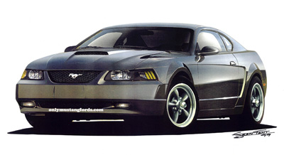 Ford Mustang bullitt concept car drawing