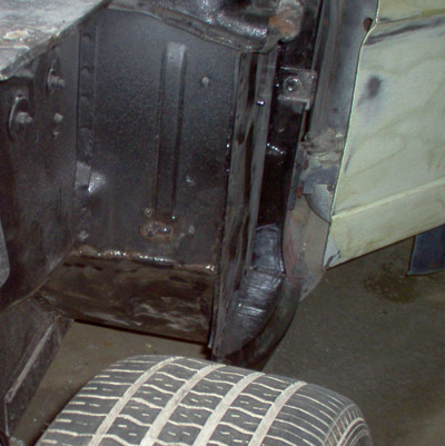 welding mustang torque box and toe board