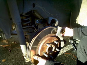 removing rear rotor 2006 Mustang