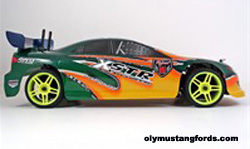 Mustang RC car with racing engine