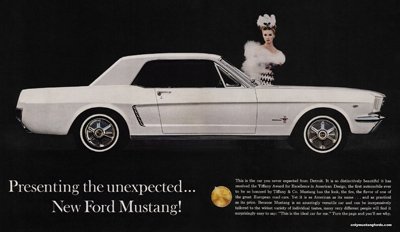 1964 introducing the Ford Mustang ad