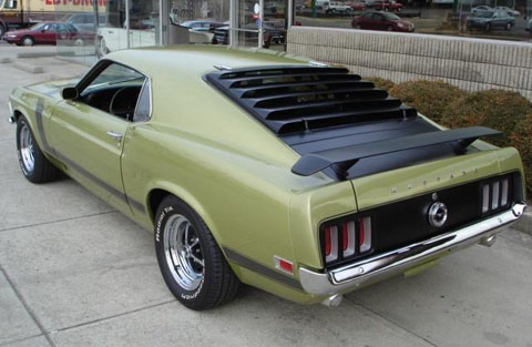 green 1969 Ford Mustang Boss 302