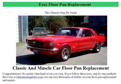 mustang floor pan replacement ebook